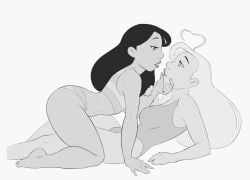 2girls artofpechi disney female female/female female_only lifeguard lifeguard_(lilo_and_stitch) lilo_and_stitch lola_the_lifeguard nani_pelekai pechi swimsuit swimwear tagme yuri