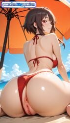 1girls 2026 ai_assisted ai_generated anime anus ass beach beach_towel beach_umbrella big_ass bikini black_umbrella blue_umbrella boobs booty breasts bust butthole clothing_aside female_genitalia genitals hi_res high_quality high_resolution highres holding_umbrella kono_subarashii_sekai_ni_shukufuku_wo! konosuba konosuba:_god's_blessing_on_this_wonderful_world! looking_at_viewer looking_back megumin oil-paper_umbrella parasol patreon patreon_username pussy red_bikini red_umbrella shared_umbrella skypassion stable_diffusion swimsuit tits uncensored uncensored_pussy uncensored_vagina watermark