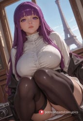 1girl 1girls ai_generated bangs beautiful big_ass big_breasts blush booty busty cassypics curvy cute cute_face dress erotic fanart female fern_(sousou_no_frieren) fit fit_body fit_female high_quality highres hot hourglass_figure huge_ass huge_breasts knees_together_feet_apart large_ass large_breasts legs_together long_eyelashes long_hair looking_at_viewer naked navel nude panties parted_lips patreon puffy_lips puffy_nipples purple_eyes purple_hair round_ass round_breasts round_butt sexy sitting slim_waist sousou_no_frieren stockings stomach thick thick_ass thick_legs thick_thighs waifu wet wet_body wide_hips young
