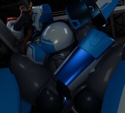 2026 3d 3d_render areola areolae big_breasts bigger_female blowjob blue_eyes blue_nipples breasts breasts_out cybertronian dark-skinned_male female human human_male nipples robot robot_girl smaller_male soundpunk501 spread_legs strongarm_(transformers) sucking_penis thick_thighs transformers