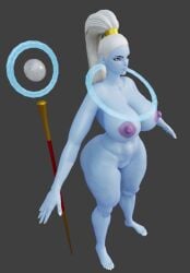 1girls 3d 3d_(artwork) alien alien_girl alternate_body_type big_ass big_breasts big_butt blue_body blue_skin completely_nude completely_nude_female curvy_figure dragon_ball dragon_ball_super elevenendless endlessillusion nude nude_female purple_eyes shonen_jump staff vados voluptuous white_hair