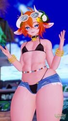 1boy beach beach_wear bikini_top blue_eyes cow_ears cow_horns cow_tail dumptruck_ass fat_ass femboy gay gay_male huge_ass jiggle jiggling_ass levvi_lilycrown music orange_hair original original_character outdoors shaking_ass shaking_butt sharp_teeth sound sunglasses sunglasses_on_head swaying swaying_ass tagme teasing teasing_viewer thick_thighs video vrchat vrchat_avatar wide_hips
