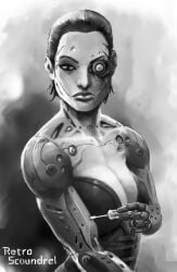 1girls anna_navarre big_breasts breasts cleavage cyborg deus_ex female female_only retroscoundrel solo solo_female