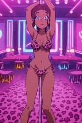 ai_generated avatar_the_last_airbender bikini breasts half_naked katara nightclub strip_club striptease