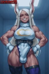 1female 1futa 1girl 1girls ai_assisted ai_generated animated animated_image animation athletic athletic_female athletic_futa big_breasts big_penis boku_no_hero_academia bouncing bouncing_breasts breasts bulge bulge_through_clothing bunny_ears curvaceous curvaceous_figure curvy curvy_figure dark-skinned_female dark-skinned_futa dark_skin dickgirl erection erection_under_clothes eyelashes futanari hair high_resolution highres large_breasts large_penis leotard long_hair looking_at_viewer loop looping_animation mirko more_at_source muscular muscular_female muscular_futa penis red_eyes smile smiling standing tagme testicles thecoomjurer thighhighs thighs video white_hair wide_hips