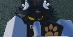 3d black_fur blowjob clothed dummy_(roblox) furry orange_eyes paws roblox robloxian self_upload tagme