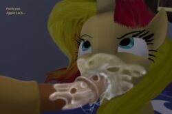 3d applejack cum cumshot equine fellatio female friendship_is_magic furry futanari glaring hair horn horse horsecock intersex male mammal messy mr.tektite my_little_pony oral oral_sex orgasm penis pony sex source_filmmaker sucking sunset_shimmer two_tone_hair unicorn