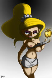 1girls almost_naked apple apple_of_discord areola barely_clothed big_breasts blonde_hair blue_eyes breasts busty cartoon_network clothed eris_(billy_and_mandy) eyeshadow female female_focus female_only fruit goddess golden_apple happy happy_female hourglass_figure lipstick long_hair makeup mythology nipples oddrich pinup pinup_pose pose posing smile solo tagme the_grim_adventures_of_billy_and_mandy theboogie topless villainess voluptuous wide_hips