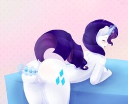 2014 anal_beads anthro anthrofied ass blacky-moon breasts closed_eyes cutie_mark equine female friendship_is_magic fur hair horn horse inside magic mammal my_little_pony nude pony purple_hair pussy raised_tail rarity_(mlp) sex_toy solo straight_hair unicorn white_fur