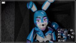 animatronic anthro arayaentertainment ass_up breasts breasts_on_ground female five_nights_at_freddy's five_nights_at_freddy's_2 galvanian hi_res horror_(theme) hswlls lips machine robot robot_anthro scottgames security security_camera solo toy_bonnie_(fnaf)