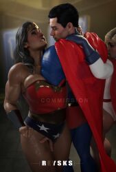 1boy 1boy2girls 2girls 3d 3d_(artwork) amazon ass biting_lip black_hair blonde_hair blue_eyes cape clark_kent dc dc_comics diana_of_themyscira diana_prince femsub fingering fingering_partner fingering_pussy gloves hand_in_panties injustice_2 justice_league justice_society_of_america kal-el karen_starr kryptonian leotard long_hair maledom muscular muscular_female muscular_male power_girl rysketches short_hair suicide_squad:_kill_the_justice_league superhero superhero_costume superheroine superman superman_(series) teeth teeth_showing tiara tongue tongue_out trunks wonder_woman wonder_woman_(series)