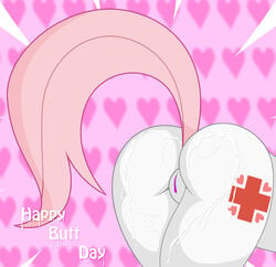 2014 anthro ass bent_over cum cum_on_ass cutie_mark earth_pony english_text equine female female_only friendship_is_magic fur heart holidays horse jrvanesbroek mammal my_little_pony nurse_redheart pony presenting presenting_hindquarters pussy solo text valentine's_day