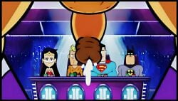 aquaman batman big_balls big_penis cumshot edit edited_screencap futanari male penis starfire superman teen_titans_go wonder_woman