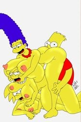 alternate_breast_size ass bart_simpson big_ass breasts female huge_breasts human incest lisa_simpson maggie_simpson male marge_simpson maxtlat milf straight the_simpsons