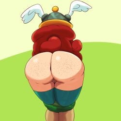 1girls ass barbara_(rayman) freckles freckles_on_ass iggy-bomb pussy rayman_(series) thighhighs thighs