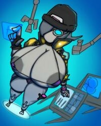 0range0rengi big_breasts fortnite fortnite:_battle_royale rebel_(fortnite) robot robot_girl robot_humanoid