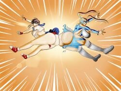 2girls big_ass big_breasts breasts bust busty capcom chest curvaceous curvy curvy_figure digital_media_(artwork) female female_focus fighter hips hourglass_figure huge_ass huge_breasts human large_ass large_breasts legs light-skinned_female light_skin mature mature_female mika_nanakawa noirsun00 rainbow_mika sakura_kasugano slim_waist street_fighter thick thick_hips thick_legs thick_thighs thighs video_game_character voluptuous voluptuous_female waist wide_hips