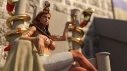 3d areolae big_breasts breasts brown_hair busty egyptian egyptian_clothes egyptian_female egyptian_mythology female female_focus female_only heartist3d hourglass_figure lara_croft large_breasts nipple_piercing nipples piercing tagme tomb_raider wide_hips