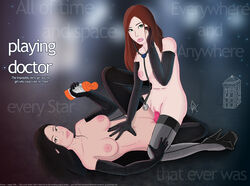 amy_pond clara_oswald doctor_who double_dildo dtenshi high_heels yuri