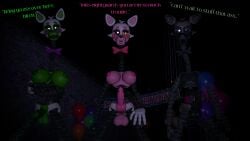 3futas anthro cornered flat_chest futanari horny_futa horsecock_futanari knotted_penis large_breasts mangle_(fnaf) medium_breasts pctoaster phantom_mangle_(fnaf) pov sfm source_filmmaker tangle_(fnaf)