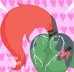 2014 anthro ass bent_ove cum cum_on_ass english_text equine female friendship_is_magic heart holidays horse jrvanesbroek mammal my_little_pony original_character pony presenting presenting_hindquarters pussy text valentine's_day