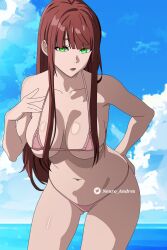 big_ass big_breasts bikini catalina green_eyes majo_taisen red_hair which_war