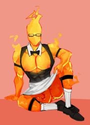 balls bara big_penis flaccid grillby male male_only penis pigeonpantonium sitting solo solo_male undertale