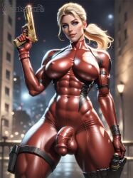 1futa abs ai_generated balls big_balls big_breasts breasts curvy cutanari deadpool_&_wolverine_(2024) dickgirl flaccid flaccid_penis futa_only futa_sans_pussy futanari gun holding_gun holding_weapon lady_deadpool looking_at_viewer marvel marvel_comics muscular_futanari penis perfect_body ready_to_fuck small_waist smile solo taceee testicles toned_futa wanda_wilson weapon