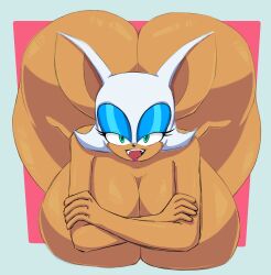 big_ass big_breasts big_butt breasts gigantic_breasts green_eyes huge_ass huge_breasts huge_butt lipstick massive_ass massive_breasts massive_butt nude nude_female rouge_the_bat rougethedaisy sega solo solo_female solo_focus sonic_(series) sonic_the_hedgehog_(series) white_fur