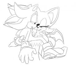 2014 anthro areola bat big_breasts breasts duo erect_nipples erection female greyscale licking male monochrome nipples nude oral oral_sex paizuri penis ravnic rouge_the_bat sega sex shadow_the_hedgehog sonic_(series) straight tongue wings