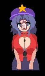 1boy 1girls 2d 2d_animation animated big_breasts bounce bouncing_breasts breasts hat large_breasts no_sound paizuri penis pixel_animation pixel_art shorter_than_10_seconds shorter_than_30_seconds takorin touhou video yoshika_miyako