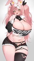 1girls cleavage female female_only fur furry huge_breasts kakuteki11029 looking_at_viewer nicole_demara revealing_clothes slightly_chubby solo solo_female standing thick_thighs wide_hips zenless_zone_zero