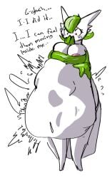 anthro belly big_belly dialogue digestion_noises fanofblimp female gardevoir generation_3_pokemon huge_belly humanoid nintendo oral_vore pokemon pokemon_(species) rumbling_stomach squirming vore