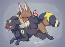 bodily_fluids chromaticfox eevee eeveelution female feral feral_on_feral furry generation_1_pokemon generation_2_pokemon hi_res incest_(lore) male male/female nintendo pawpads pokemon pokemon_(species) sex tears umbreon