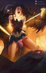 1boy 1boy1girl 1girls 2d batman_v_superman bondage bound_arms clothed_sex dc_comics doomsday highres lasso_of_truth monster monster_cock rape realistic screaming studio_kuma superman superman_(series) uncensored vaginal_penetration vaginal_sex wonder_woman wonder_woman_(series)