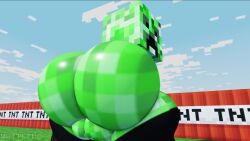 1boy 3d animated anus ass balls big_ass creeper creeper_(minecraft) femboy huge_ass male male_only minecraft mojang muitetul no_sound shorter_than_10_seconds tagme thighhighs tnt twerking video