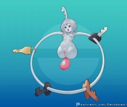 animate_inanimate areola breasts dex_appeal dot_eyes female generation_6_pokemon genitals grey_body grey_skin hair hi_res humanoid key klefki legless limbless monster_girl_(genre) navel nintendo nipples nude pokemon pokemon_(species) pokemorph simple_eyes simple_face solo tail unusual_anatomy vulva