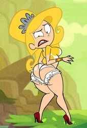 1girls accidental_exposure ass cartoon_network color curvy dat_ass eris_(billy_and_mandy) female female_only grimphantom high_heels huge_ass looking_at_own_butt looking_back ripped_clothing solo the_grim_adventures_of_billy_and_mandy torn_clothes wardrobe_malfunction