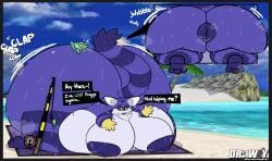 absurd_res amphibian anthro anus ass big_butt big_the_cat bodily_fluids domestic_cat feelingdrowzy felid feline felis frog froggy_(sonic) hi_res huge_butt hyper hyper_butt male mammal musk musk_clouds overweight puffy_anus sega solo sonic_the_hedgehog_(series) sweat sweaty_butt