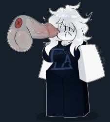 1female1male 1girl1boy big_breasts blush clothed_female_nude_male combat_dummy dummelica item_asylum midnight_horrors nejajiku_nsfw roblox roblox_game robloxian sweat uncomfortable white_hair white_skin