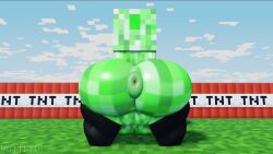 1boy 3d animated anus ass balls big_ass creeper creeper_(minecraft) femboy huge_ass male male_only minecraft mojang muitetul no_sound shorter_than_10_seconds tagme thighhighs tnt twerking video