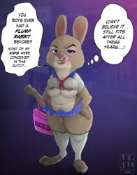 absurd_res anthro ass belly big_butt blush bonnie_hopps bottomwear breasts clothing disney dripping_pussy exposed_breasts eyeshadow female glistening glistening_eyes hand_on_butt hand_on_hip hi_res ilovejudyhopps lagomorph legwear leporid licking licking_lips looking_at_viewer makeup mammal mature_female miniskirt mother_(lore) navel nipple_outline panties parent_(lore) purse rabbit school_uniform skirt solo speech_bubble stockings tight_clothing tongue tongue_out underwear uniform zootopia