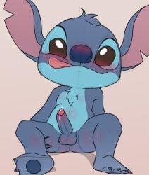 1boy alien balls blush disney erection lilo_and_stitch looking_at_viewer male male_only penis precum sketch solo stitch threek tongue tongue_out