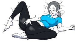 ai_generated cameltoe female fingering_through_clothes masturbation masturbation_through_clothing spread_legs wii wii_fit wii_fit_trainer