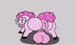 anus ass balls big_anus big_balls big_butt equid equine fluffy fluffy_hair fluffy_tail genitals hair horse huge_anus huge_balls looking_back male mammal meme nxyitn pink_body pink_hair puffy_anus shitpost solo sparkle_(nxyitn) sparkles tail