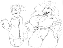 anthro bimbofication bimbophi clipboard female furry_female hourglass_figure huge_breasts office_lady tagme wide_hips