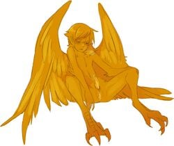 1boy avian claws cloaca closed_eyes cum dave_strider davesprite erection gay glasses homestuck male male_only masturbation ms_paint_adventures nude orange_hair orange_skin orgasm penis precum short_hair spread_legs sunglasses white_background wings