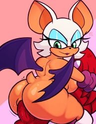 adler_schwarz angry anthro anthro_on_anthro bat bat_wings boots cowgirl_position eyeshadow gloves green_eyes knuckles_the_echidna looking_back orange_skin rouge_the_bat sega shortstack sonic_(series) tail white_fur white_hair