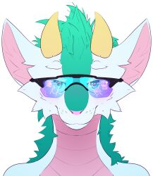 absurd_res aether_stripes anthro dragon eyewear female goggles heads_up_display hi_res hud mythological_creature mythological_scalie mythology predator/prey scalie solo zhinu