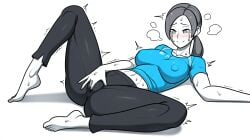 ai_generated cameltoe female fingering_through_clothes masturbation masturbation_through_clothing spread_legs wii wii_fit wii_fit_trainer